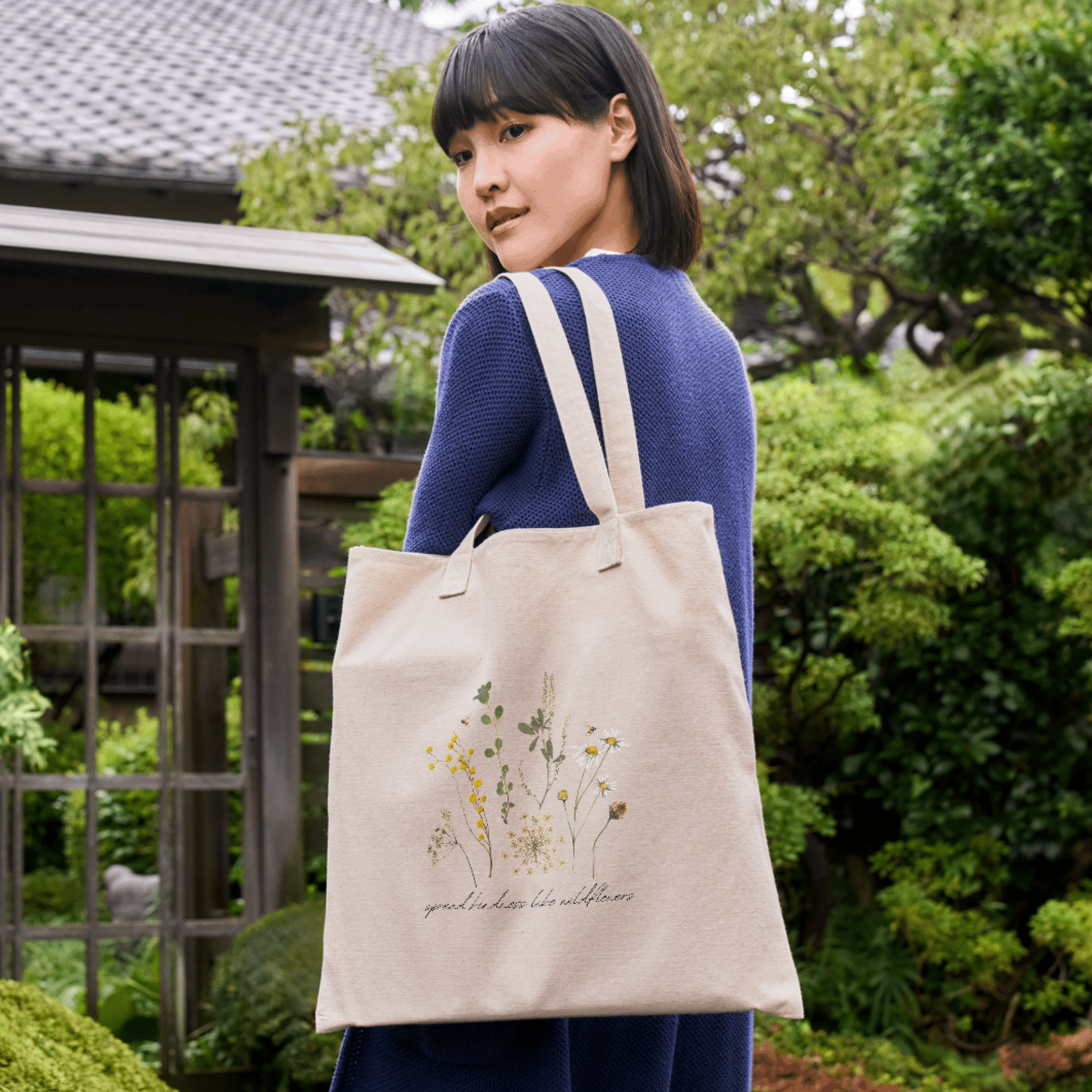 Spread Kindness Like Wildflowers: Eco-Friendly Tote Bag